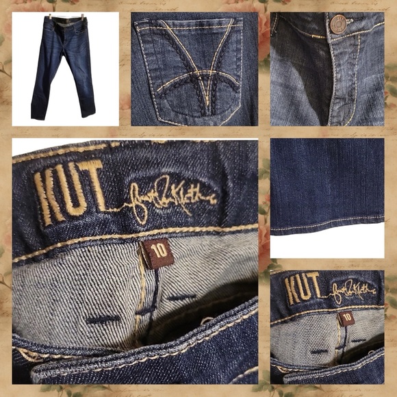 KUT FROM THE KLOTH Nathalie High Rise Flap Pocket Denim Blue Jean Size 10 - Picture 4 of 11